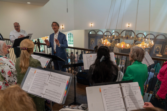 Serge conducting the choir at St. Luke Church Consecration